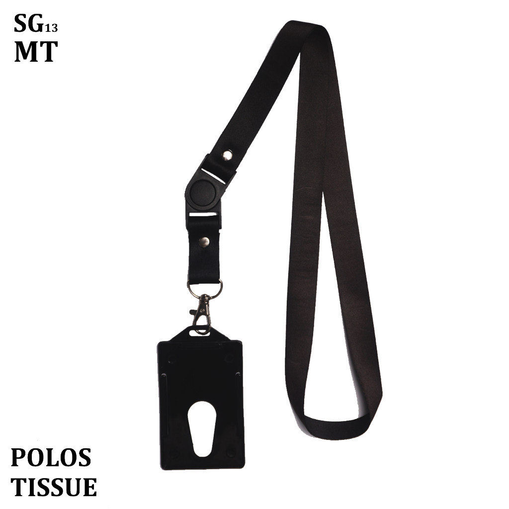 Tali LANYARD lebar 2 cm Tissue STOPPER ID Card Name Tag gantungan idcard POLOS Sangat Halus Dibanding Tali Polyester