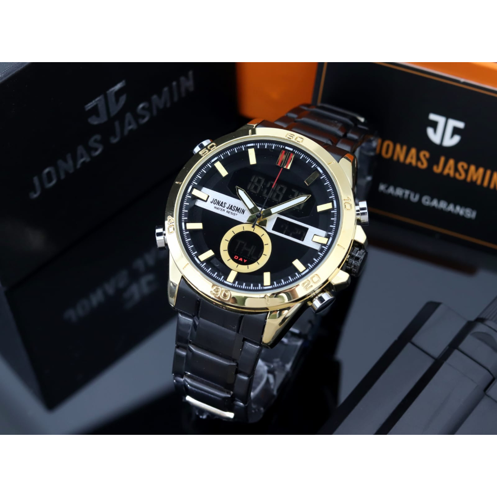 Jonas Jasmin Jam Tangan Dual Time Stainless Steel Orignal