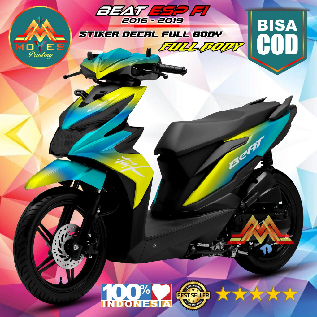 DECAL HONDA BEAT ESP 2017-2019 - DECAL BEAT ESP 2017-2019 GRADASI WARNA KREEN