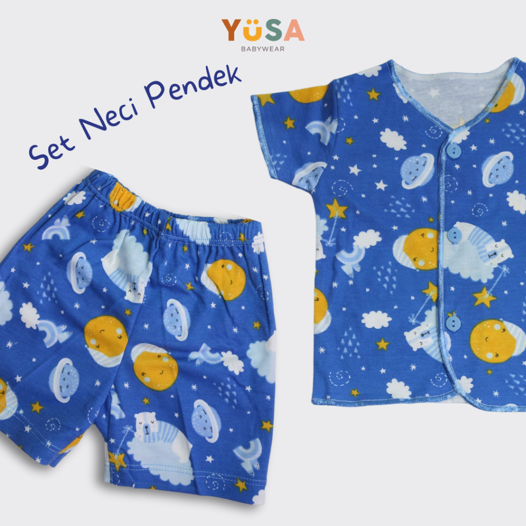 YUSA - Setelan Baju Bayi Neci Pendek Newborn