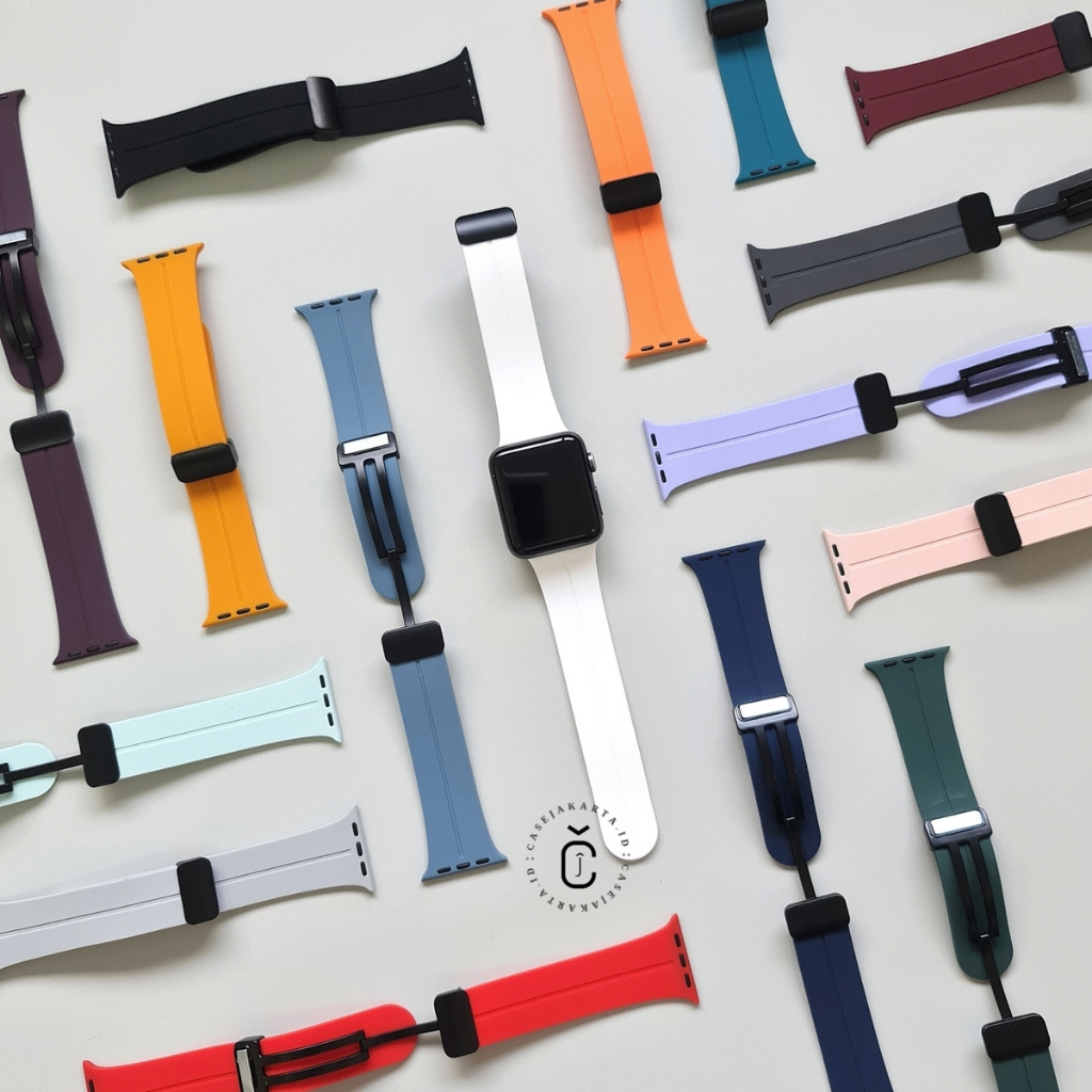 ( TANPA JAM ) &quot; FOLDING MAGNET &quot;  TALI STRAP IWATCH MAGNETIC LOCK - SERIES ULTRA 8 7 SE 6 5 4 3 2 1 | SIZE 38mm 40mm 41mm 42mm 44mm 45mm 49mm | Tali strap sport band iwatch smartwatch iwo infinite