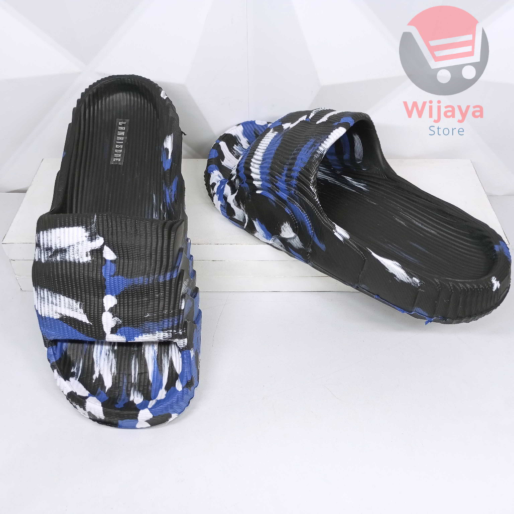 Sandal Slop Loreng 8831 Sendal Viral Ringan Tebal Slide Pria Selop Laki-laki Desain Unik Tie Dye