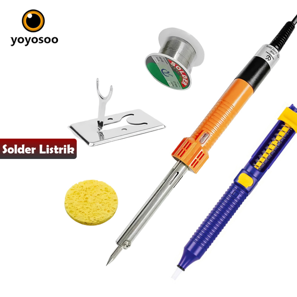 ALAT PAKET SOLDER LISTRIK / PENYEDOT TIMAH,HOLDER,SPON &amp; TIMAH KAWAT - YOYOSOO