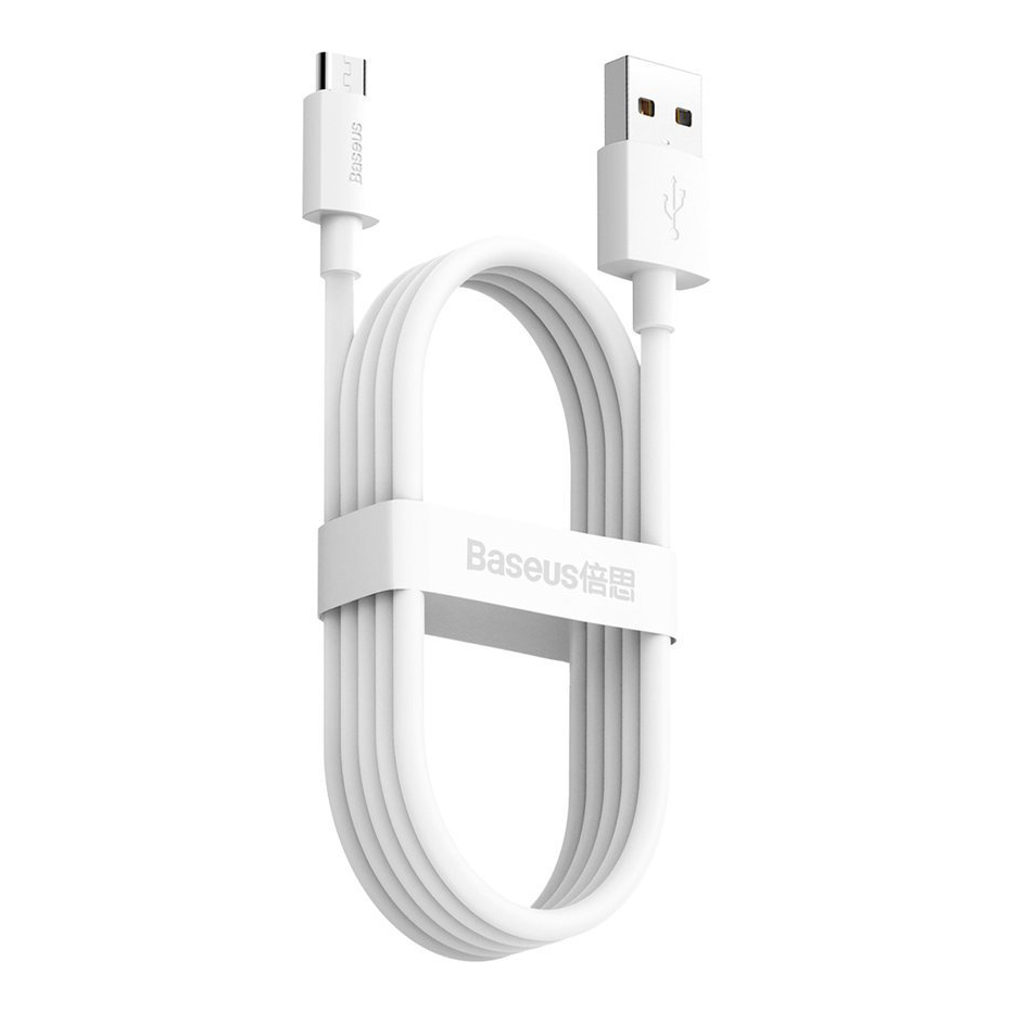 Baseus Kabel Charger Micro USB 2.1A 1.5 Meter 2 PCS - TZCAMZJ-02 - White