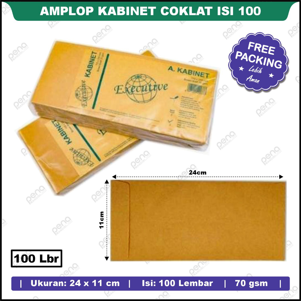 Amplop Coklat Cabinet / Kabinet Executive 110 Per Pack Isi 100