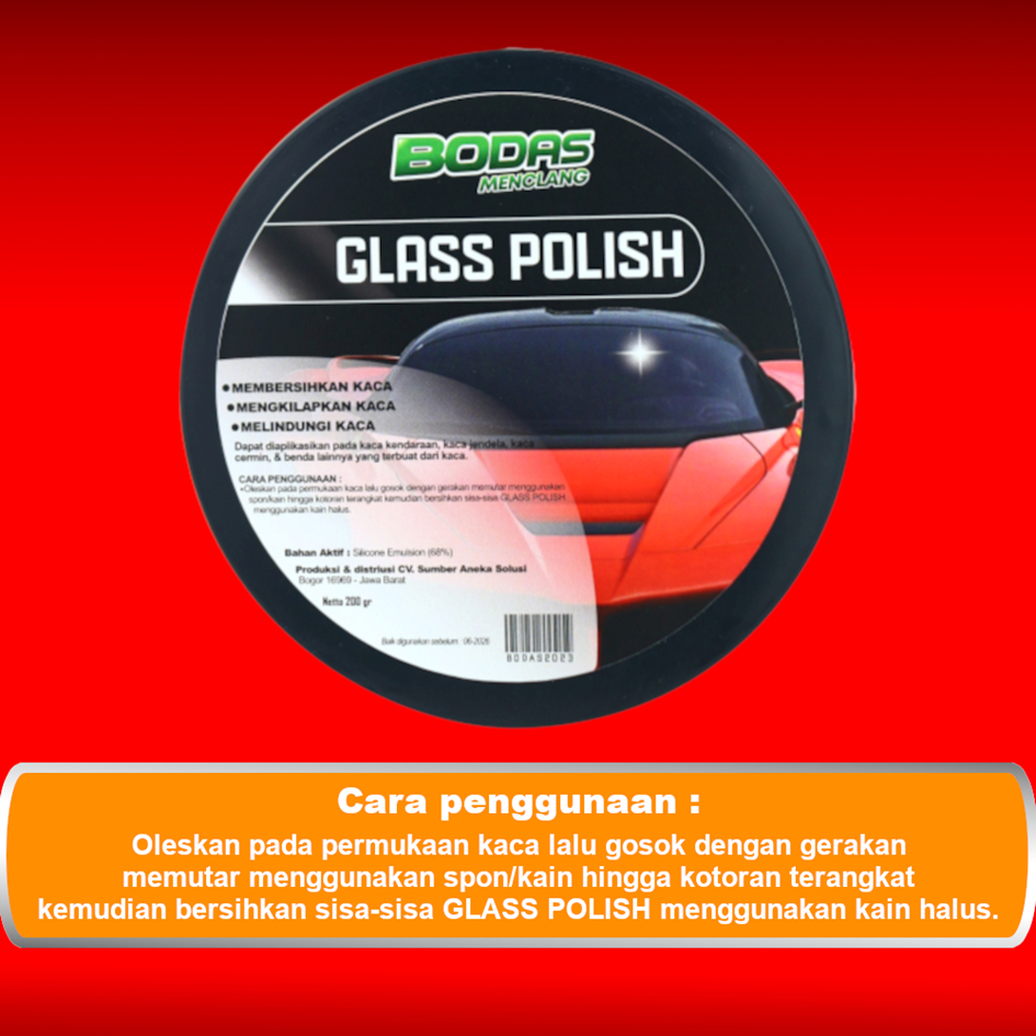 BODAS GLASS POLISH Membersihkan Mengkilapkan Melindungi Kaca Mobil dan kaca lainnya