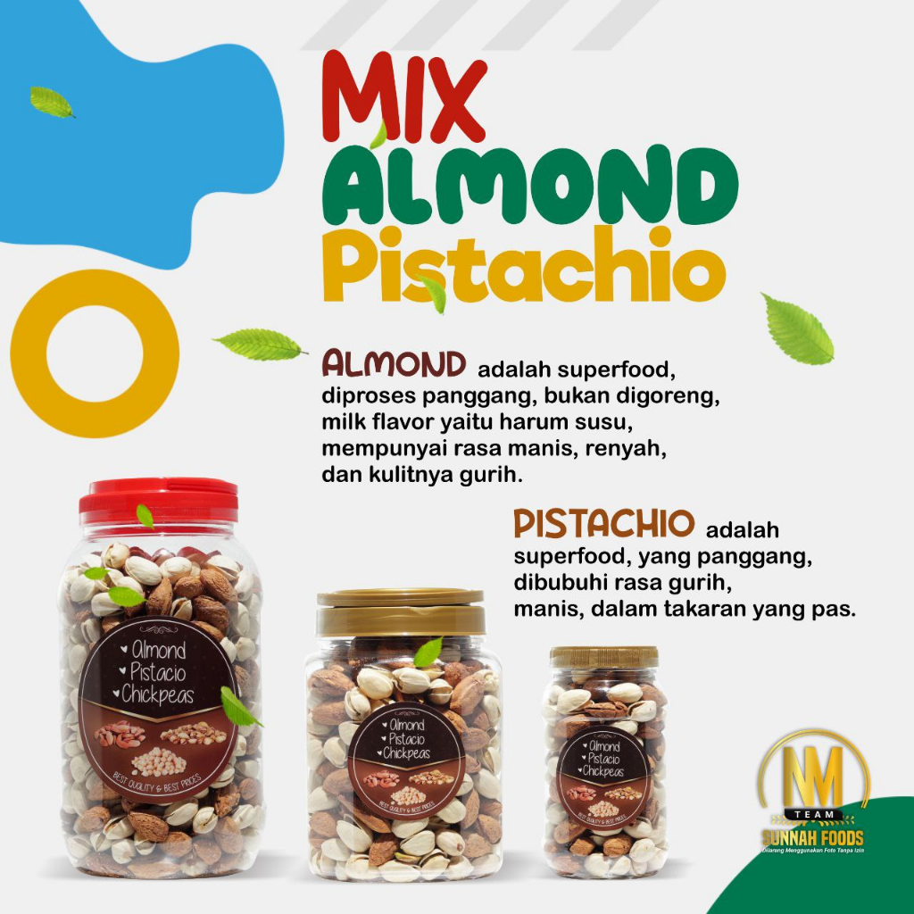 

Mix Almond Pistachio Kemasan 220gr - 250gr