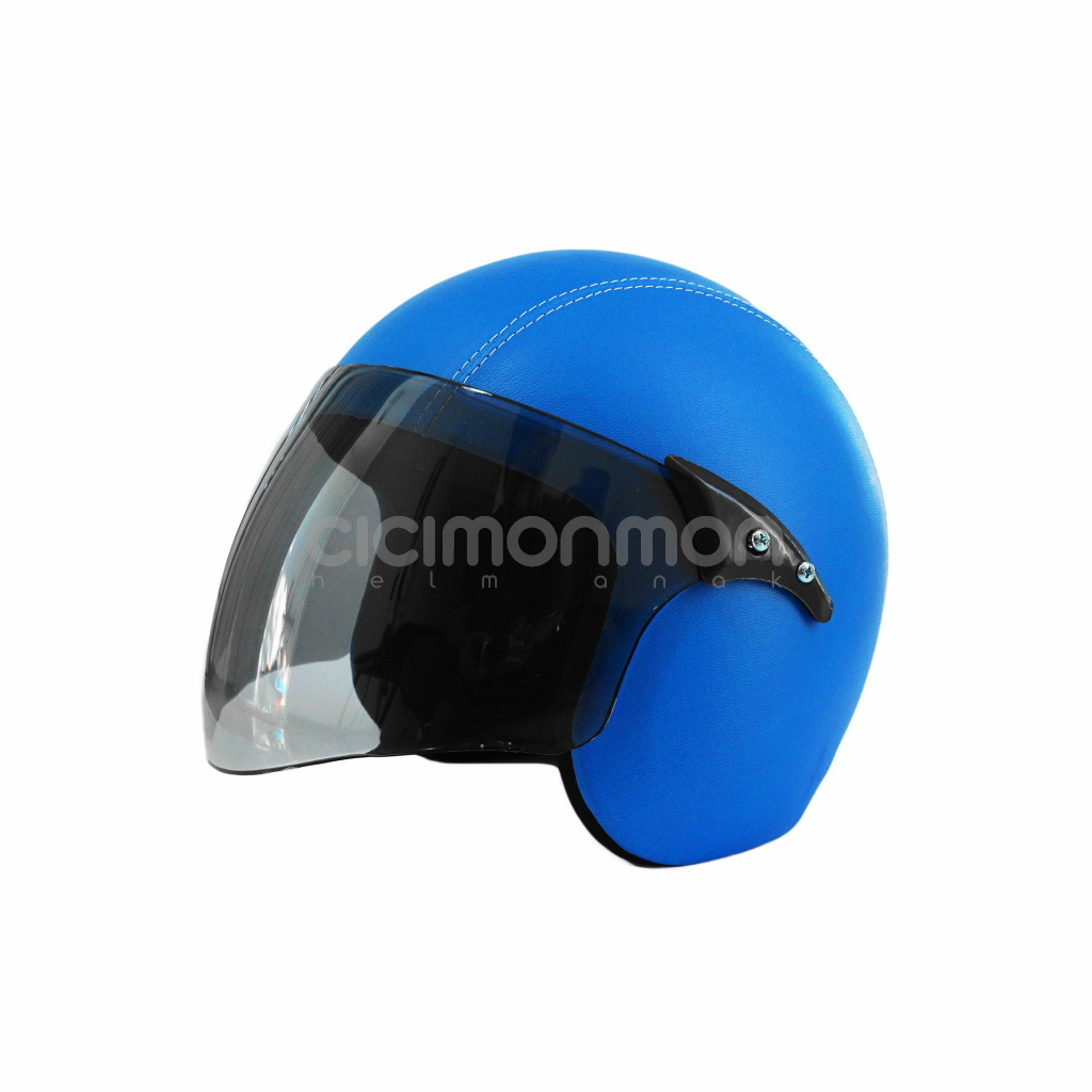 Helm Kulit Standart halfface Anak Usia 3-7th Warna Biru