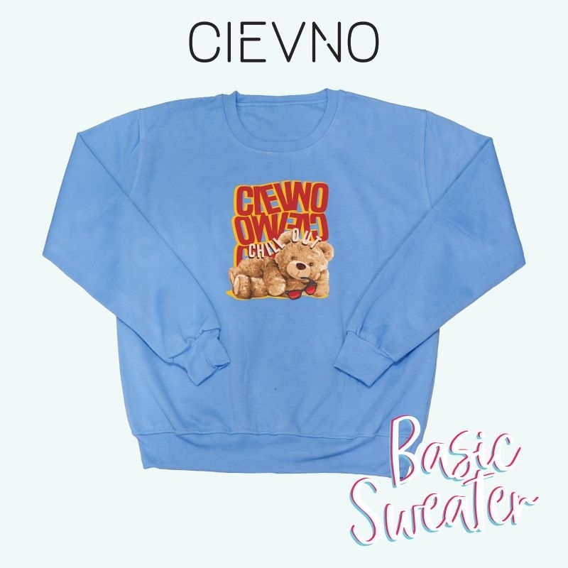 BASIC SWEATER CHILL OUT BEAR (DIGITAL PRINTING) SIZE M - XXXL (UNISEX)
