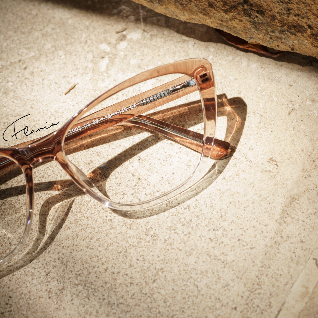 Flavia Eyewear - Kacamata Ashley Square Acetat (custom minus, photochromic, blueray, bluechromic dan photobrown)