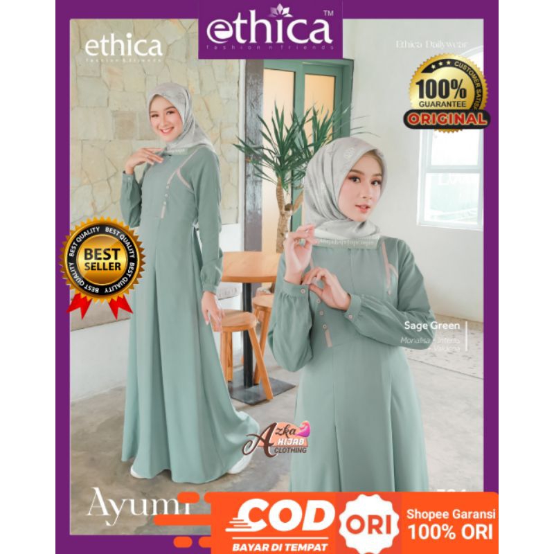 Gamis Ethica Ayumi 384 Terbaru / Baju Gamis Terbaru 2023 / Gamis Modern / Gamis Simple Elegan / Dres