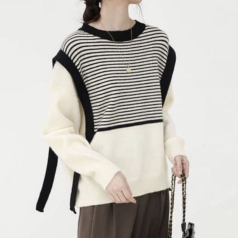 RompiRajutCropGarisGarisWanita#AtasanWanita#VestRajutCropWanita