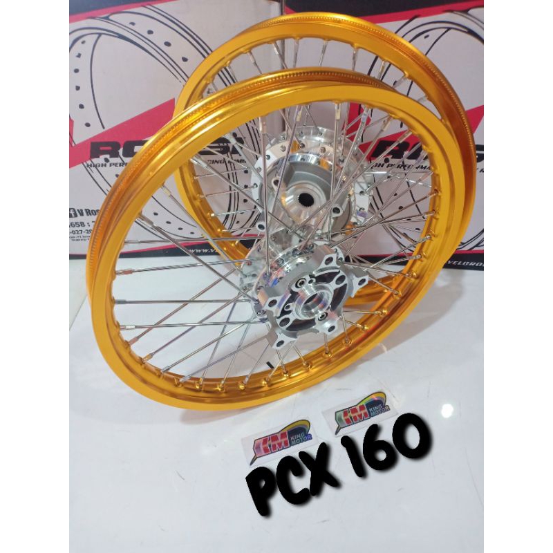 Velg Jari Jari Ring 17 140 - 160 - 185 - 215 Merk Rossi Untuk Motor PCX 160 Satu Set Sepasang