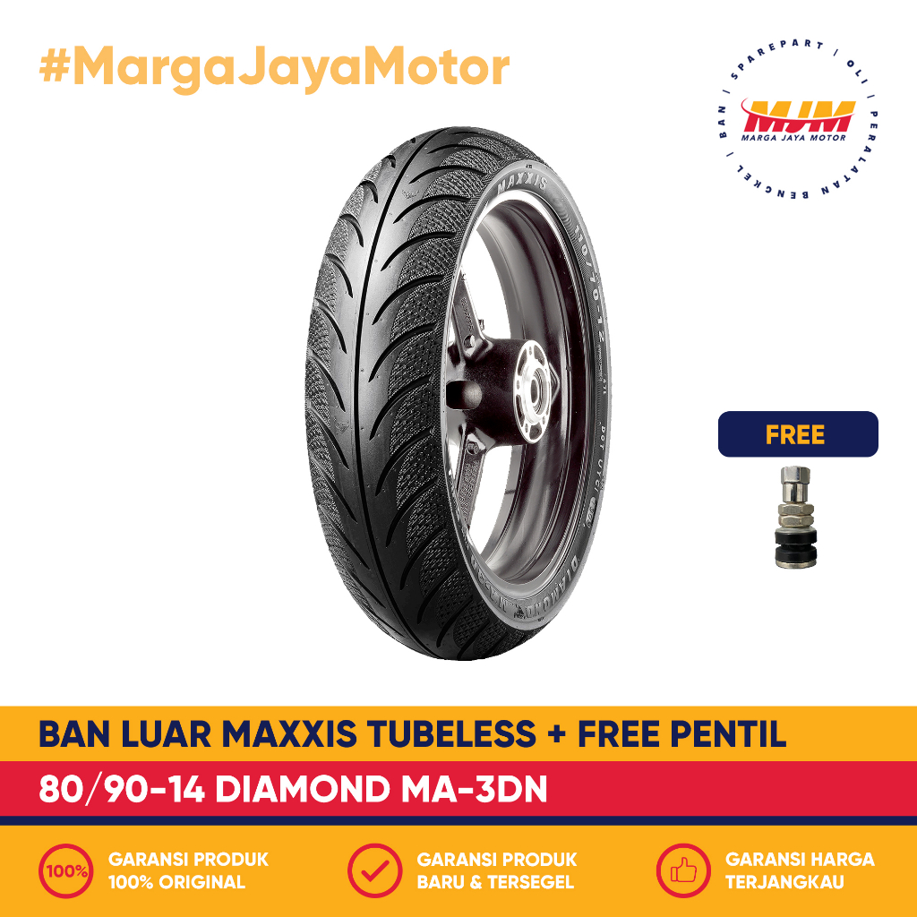 Ban Luar Maxxis Diamond MA-3DN 80/90-14 Tubeless Free Pentil