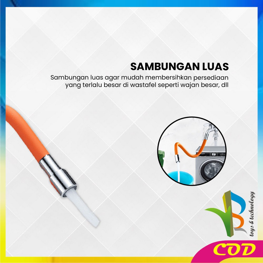 RB-C838 Selang Sambungan Kran Air Universal 1/2 Inch 360 Derajat / Alat Penyambung Kepala Keran Air Wastafel Pipa Elastis