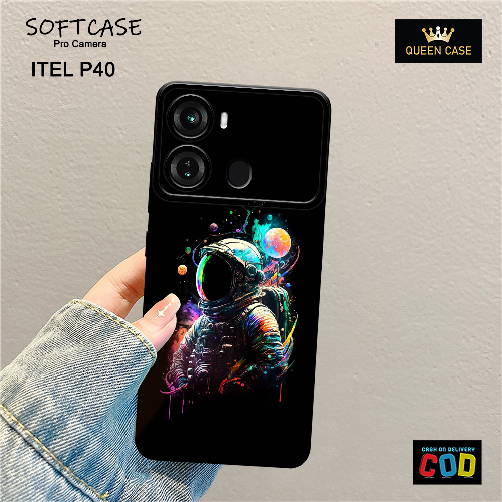 Softcase Hp Itel P40 Terbaru - Fashion Case Astronot - Case Hp Itel P40  - Casing Hp Itel P40 - Kesi