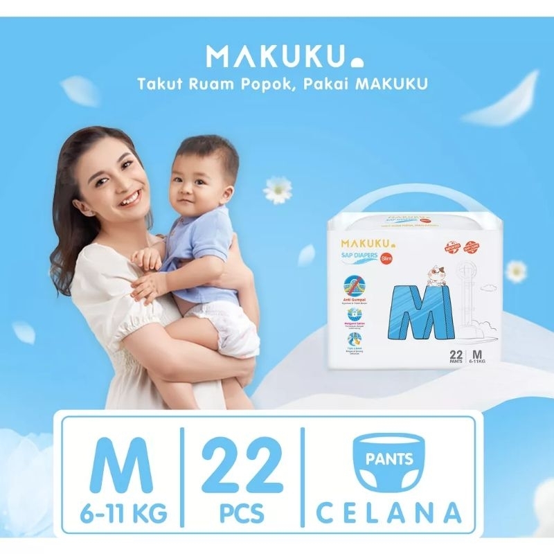 READY DIAPERS MAKUKU SLIM AIR DIAPERS PRO NB28,S22,M22,L22,XL22/popok bayi