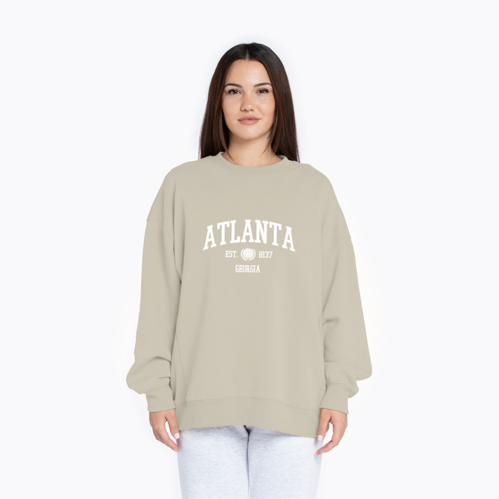 ATLANTA SWEATER SWITER CREWNECK OVERSIZE PRIA WANITA Size M-XXL