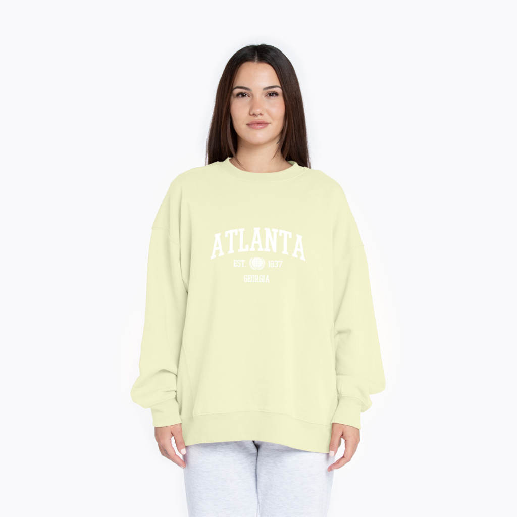 ATLANTA SWEATER SWITER CREWNECK OVERSIZE PRIA WANITA Size M-XXL