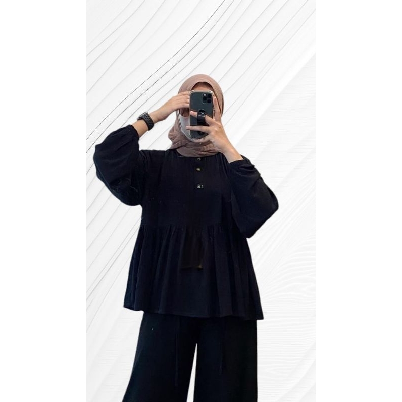 Rania Blouse Cringkle Oversize Ld120 Atasan Wanita Blouse Wanita Busui&amp;Friendly Atasan Hijab Baju Wanita Atasan Muslimah Cod