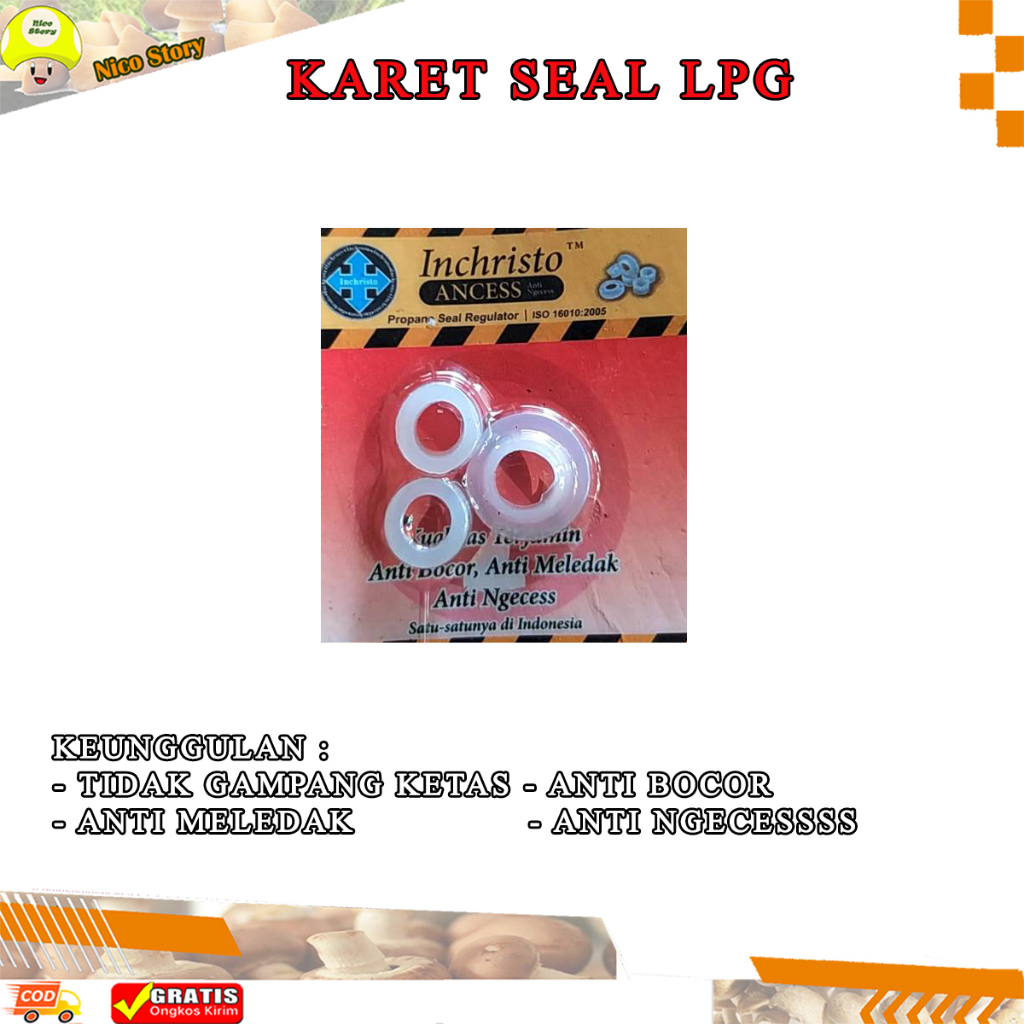 (NCS) Karet Seal LPG Pengaman Elpiji  Regulator Tabung Gas Elpigi Inchristo Silicon LPJ