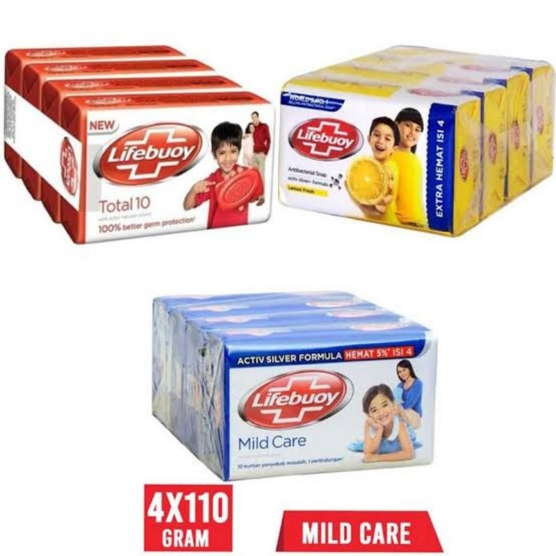 Sabun Batang Lifebuoy 110/100gr isi 4pcs