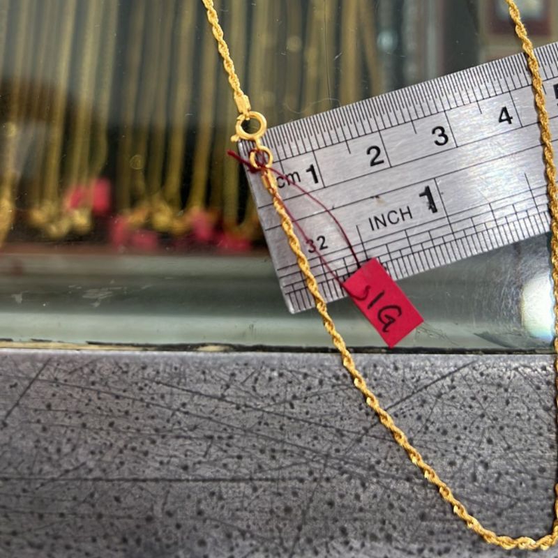 Kalung Rumbai White Necklace Gold Emas asli