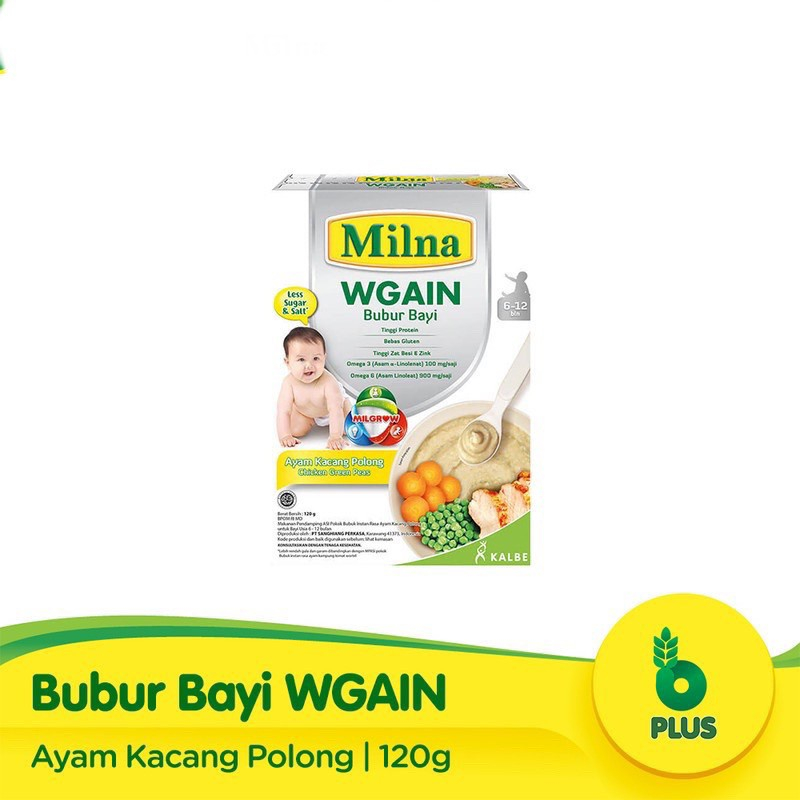 MILNA Bubur Bayi WGAIN 6+ 8+ 120gram