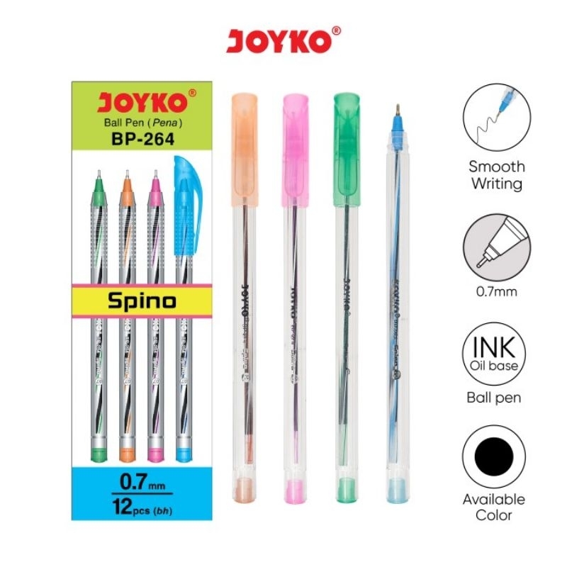 

Joyko Pen Bp 264 Spino Black / Bulpen Joyko Warna tinta Hitam