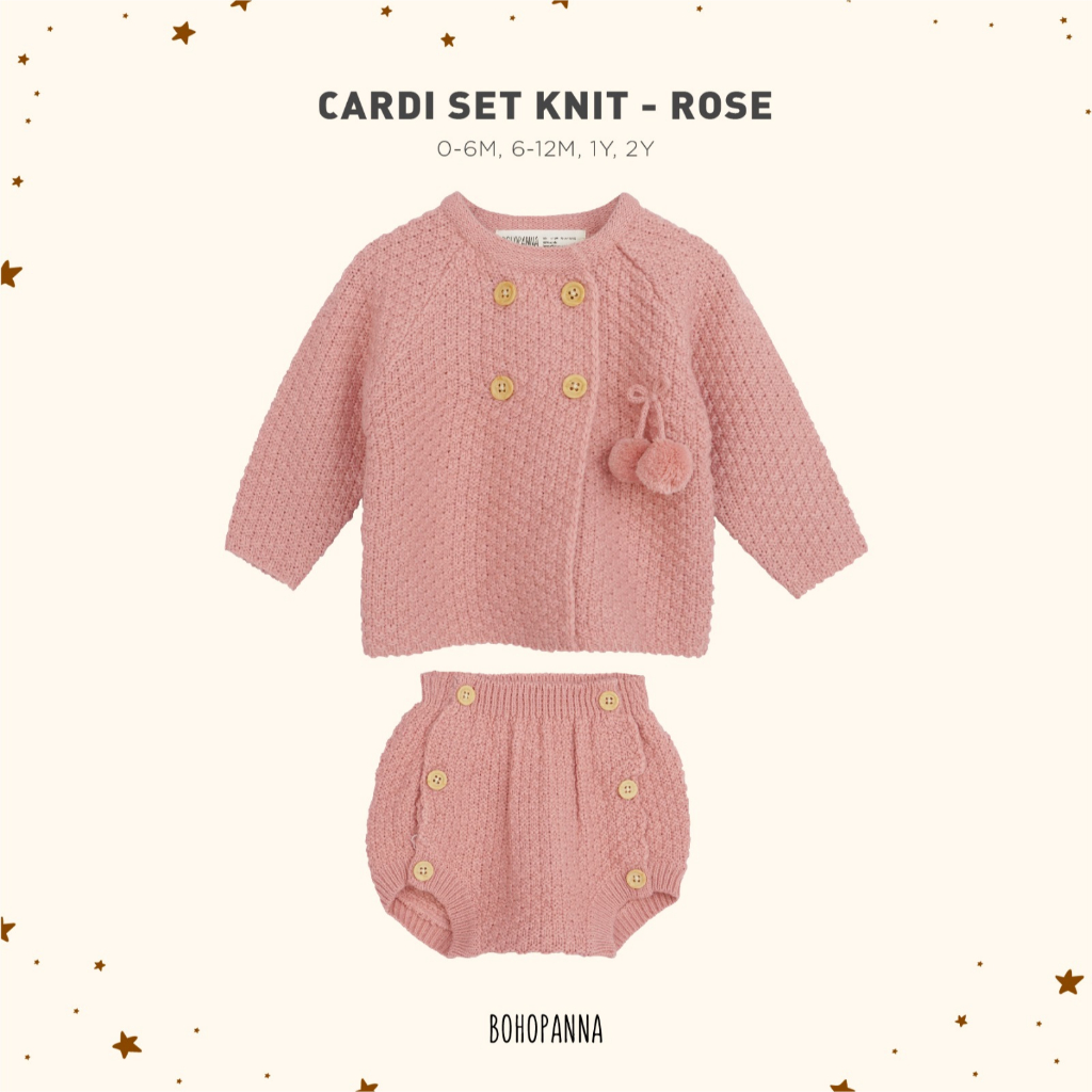 BOHOPANNA | BOHO | BOHO PANNA CARDI SET KNIT CARDIGAN RAJUT BAYI ANAK UNISEX USIA 0-2 TAHUN