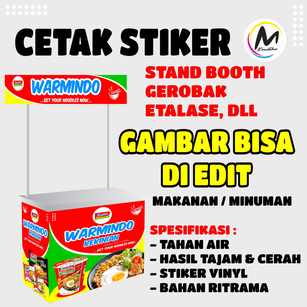 

CETAK STIKER WARMINDO / STIKER STANDBOOTH / STIKER VINYL