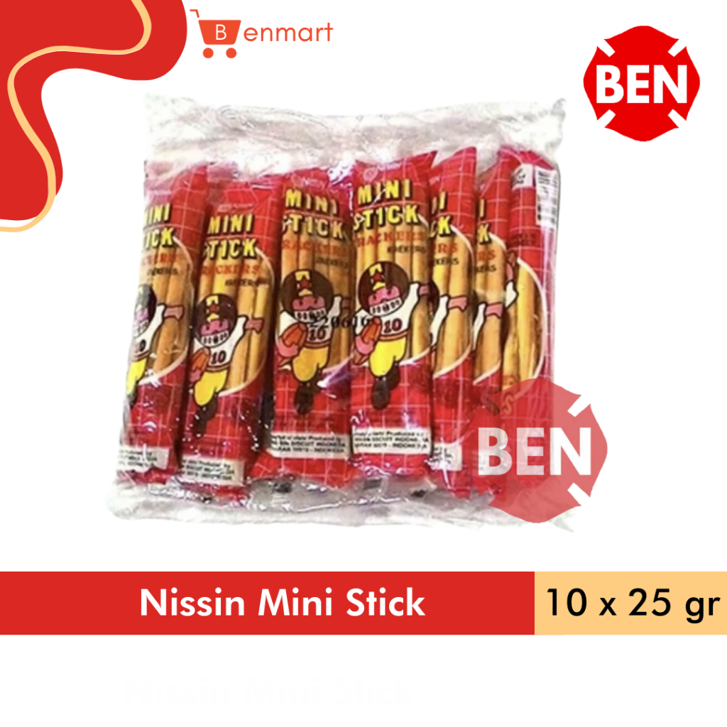 

Nissin Mini Stick Merah 1 Pak 10Pcs x 25g 25g Crackers Stik Asin Besar