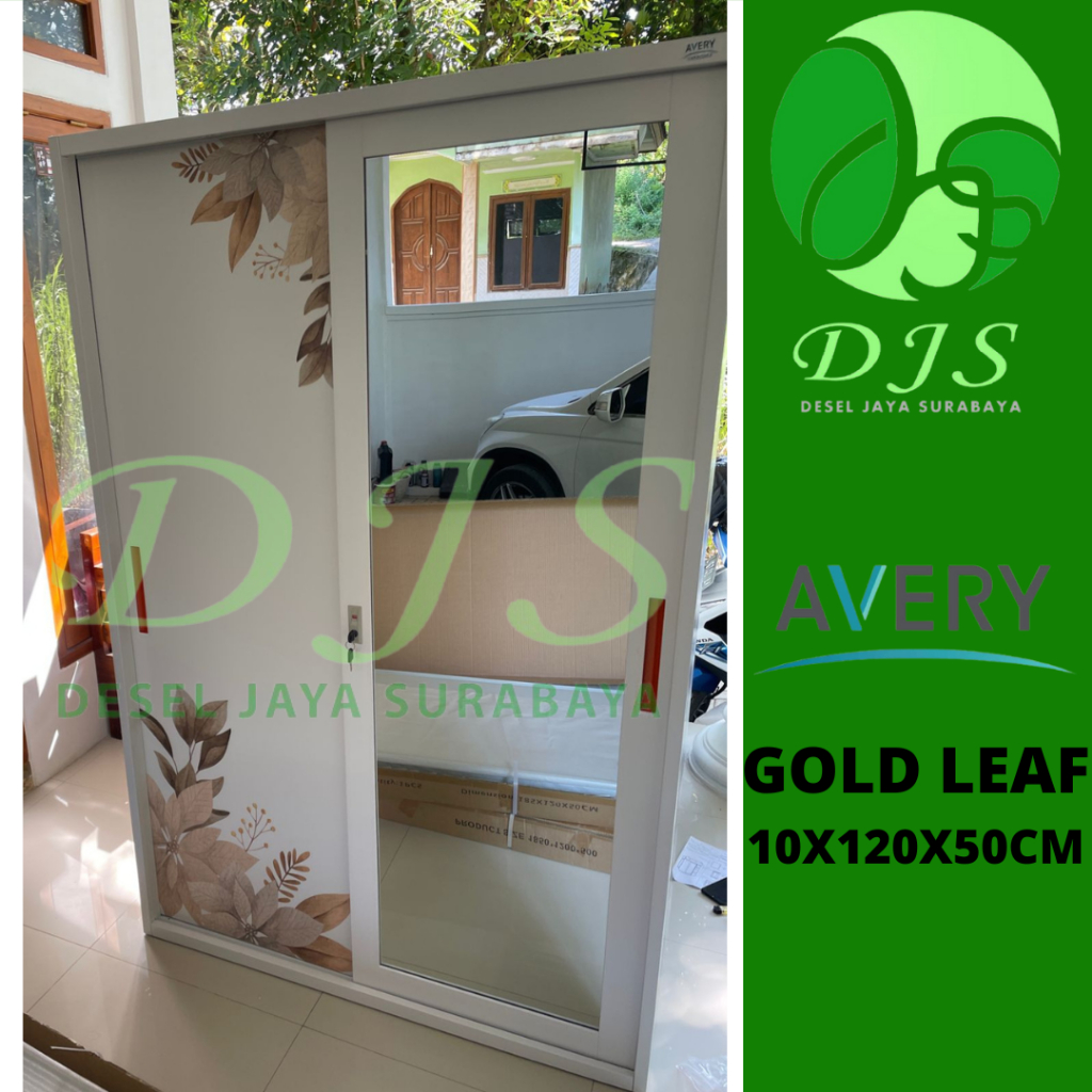 Lemari Baju Sliding Besi Brown Leaf -Lemari Baju Besi - Lemari Pakaian Besi - Lemari Baju Sliding - 