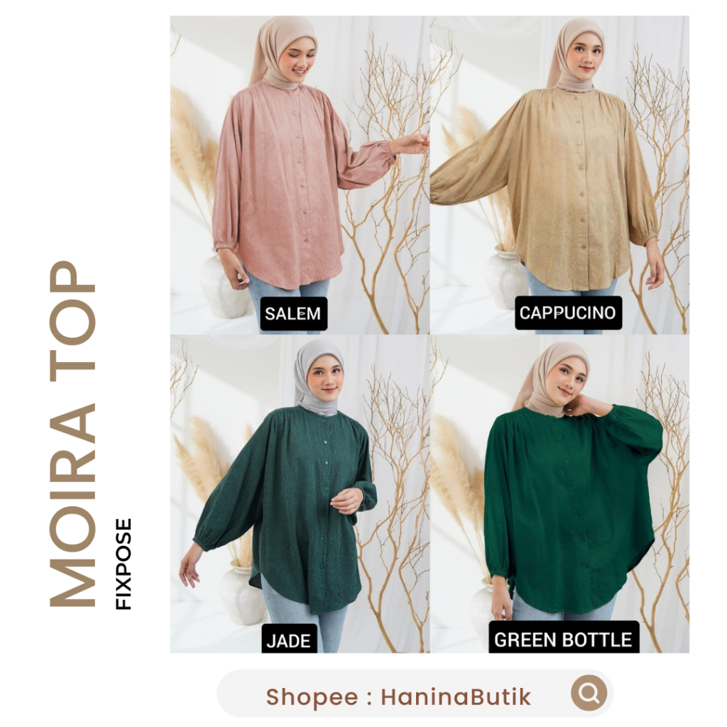 (𝗦𝗜𝗔𝗣 𝗞𝗜𝗥𝗜𝗠) MOIRA TOP by FIXPOSE | BLOUSE KATUN WANITA BLOUSE CASUAL
