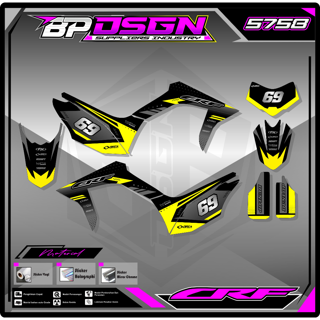 Striping CRF 150L - Stiker Striping CRF 150L - List Variasi Stiker Motor CRF 150L KEREN BP.012