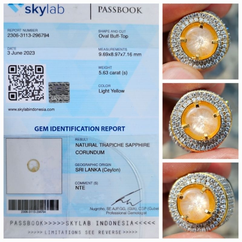 Natural Yellow Sapphire Ceylon Srilanka No Heat Sertifikat 5.