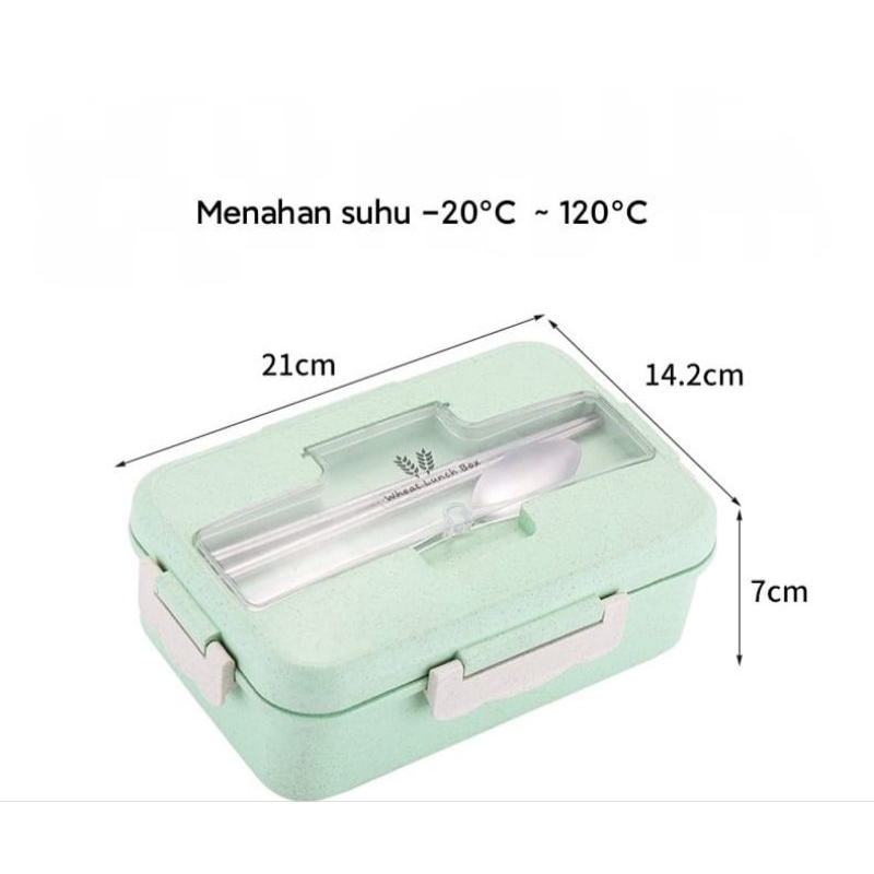 LS Kotak Makan 4 in 1 / Lunch Box Jerami Gandum Set BPA FREE