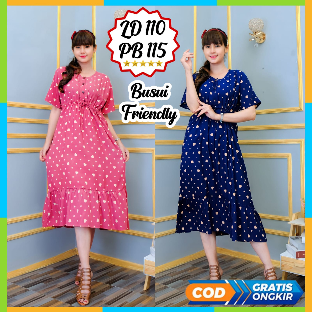 Baju Daster Busui Kekinian Murah Wanita Andin Kimono Ruffle Kekinian Rayon Premium Serut Kerut Kanci