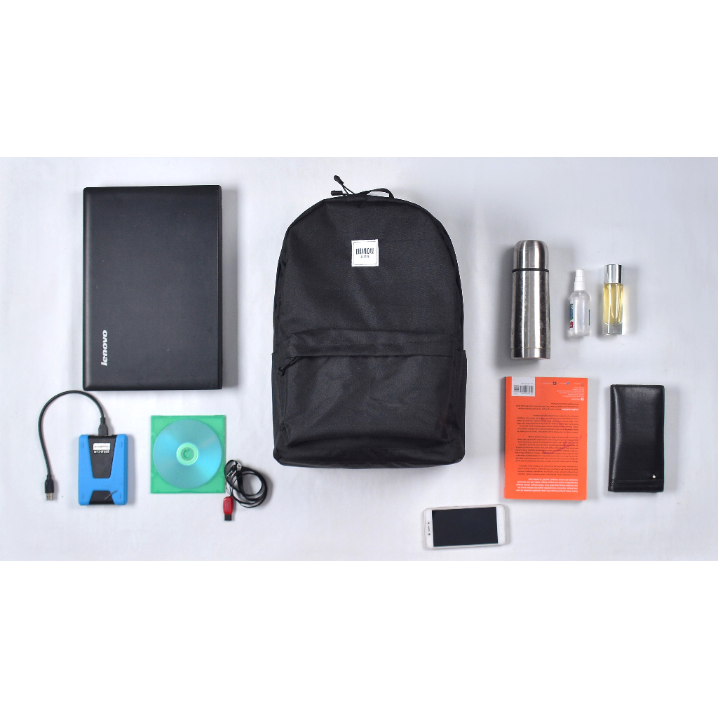 Tas ransel laptop pria tas punggung cowok bagpack tas sekolah backpack Caspian Black