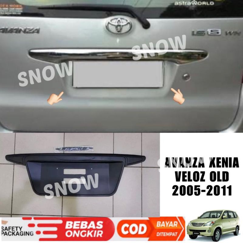 Ornament Tatakan Plat Nomor Bagasi Avanza Xenia Veloz Lama Old 2005 2008 2009 2010 2011 Hitam