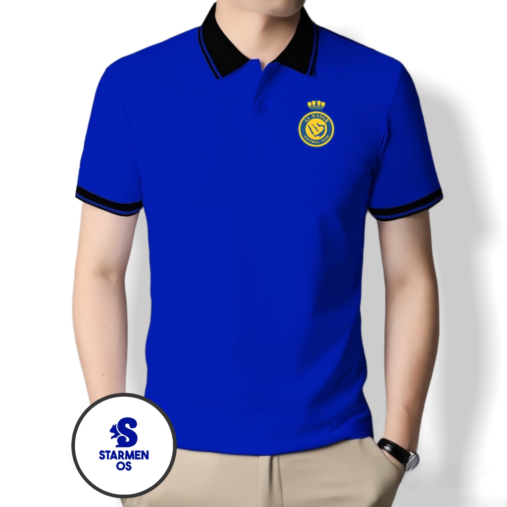 Kaos Wangki Polo Atasan Tshirt Pria Kerah Wangki Big List LOGO ALNASSR FC