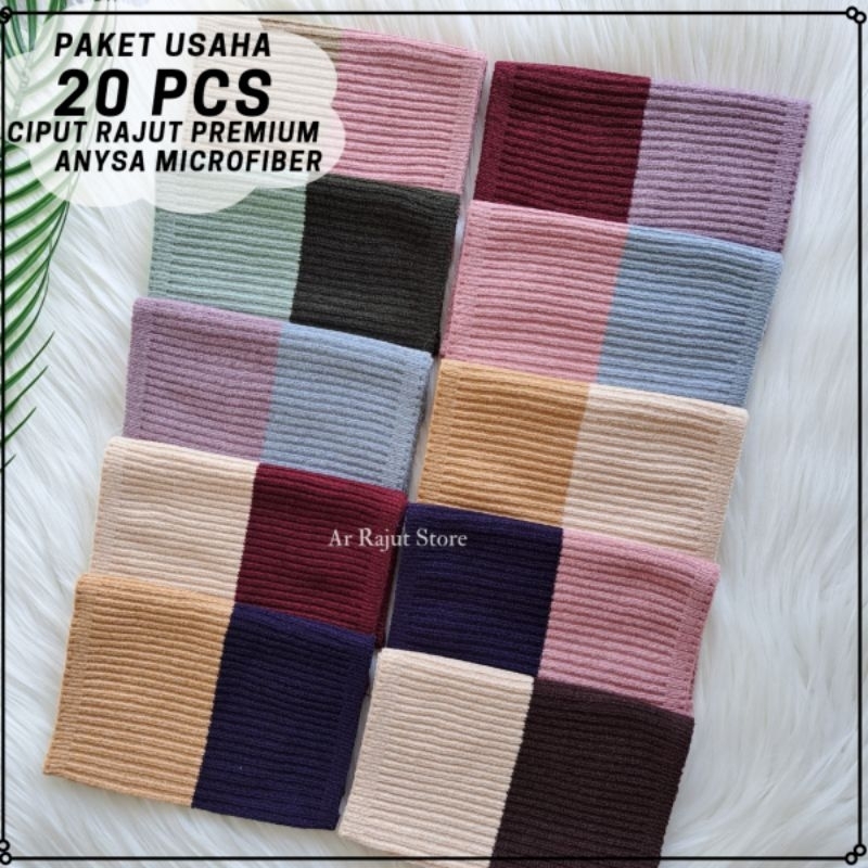 Ciput Rajut Inner Bandana Anysa Premium MIcrofiber/Daleman kerudung 2 Warna [PAKET USAHA MURAH 20PCS]