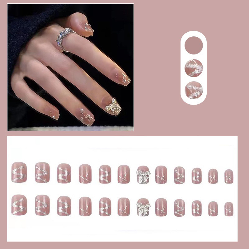 Kuku Palsu 【B74，lem sticker】Nikah kuku Wedding False Nailart Pengantin Tangan