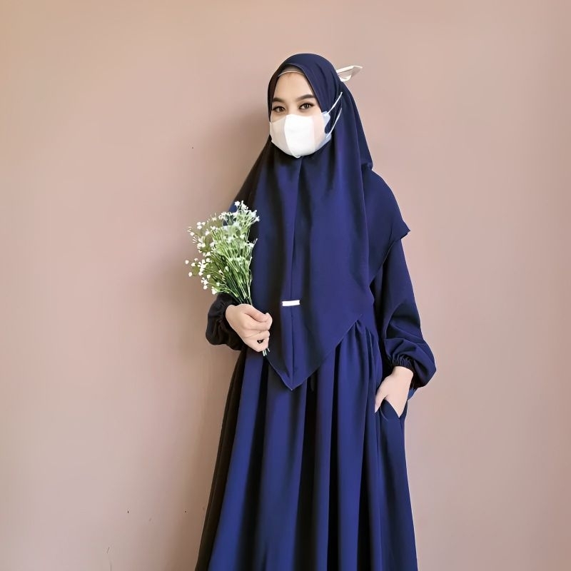 GAMIS SYARI AL ZIRAH CRINKLE AIRFLOW FREE KHIMAR S M L XL/GAMIS WANITA MUSLIM/DRESS KONDANGAN/SYARI TERLARIS/FAR MOSLEMSTORE