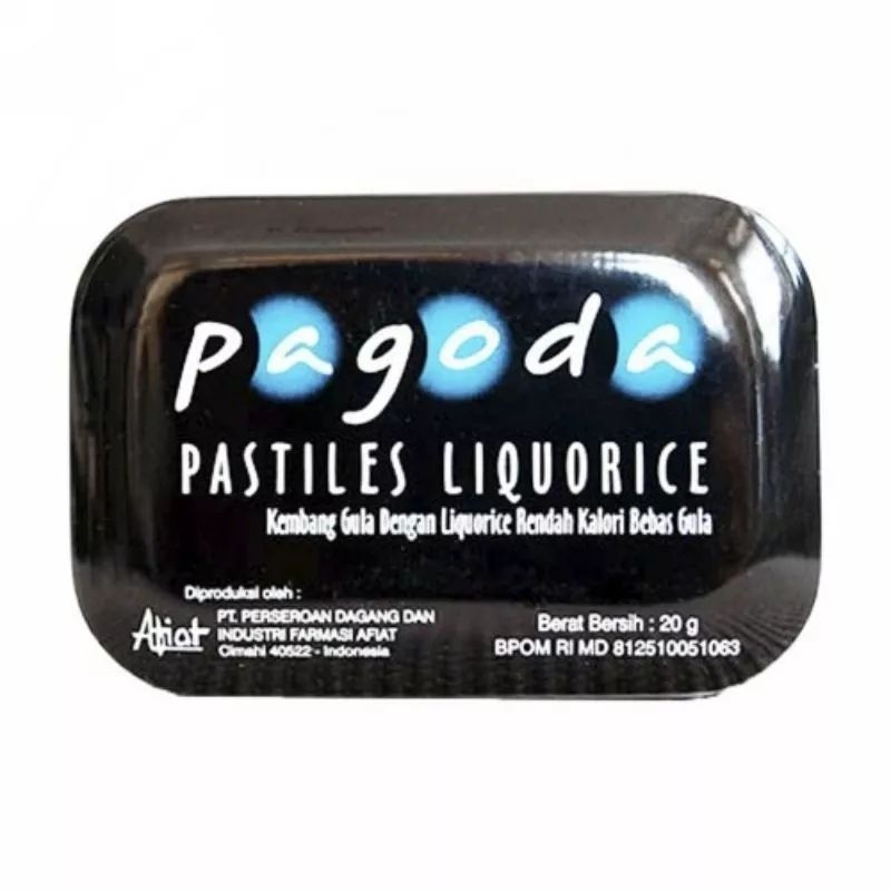 

Pagoda Pastiles Liquorice 20gram - Permen Hisap Pelega Tenggorokan