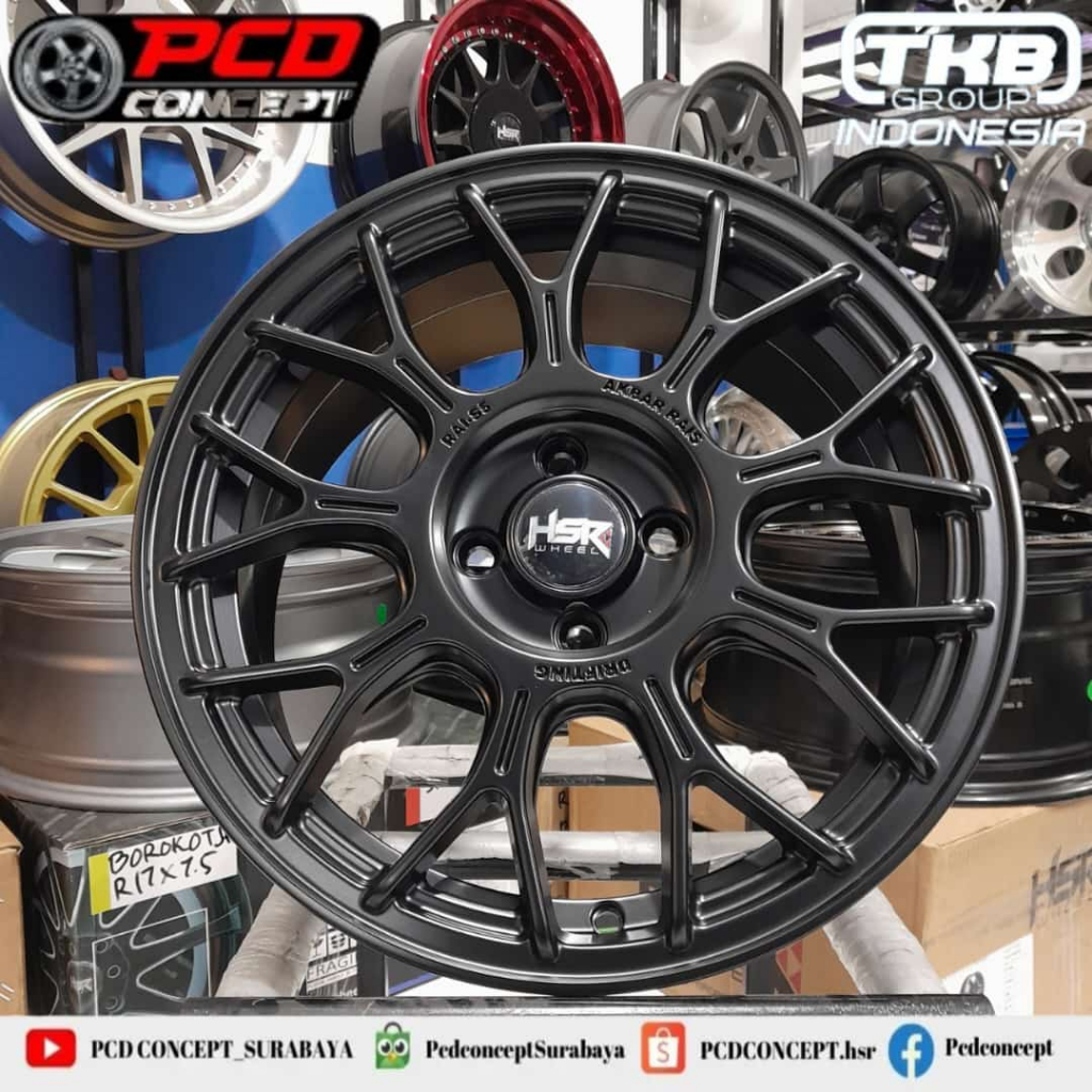 VELG MOBIL YARIS R16 PCD 4X100 HITAM HSR RAI-S5 VELG MOBIL RACING RING 16 MURAH