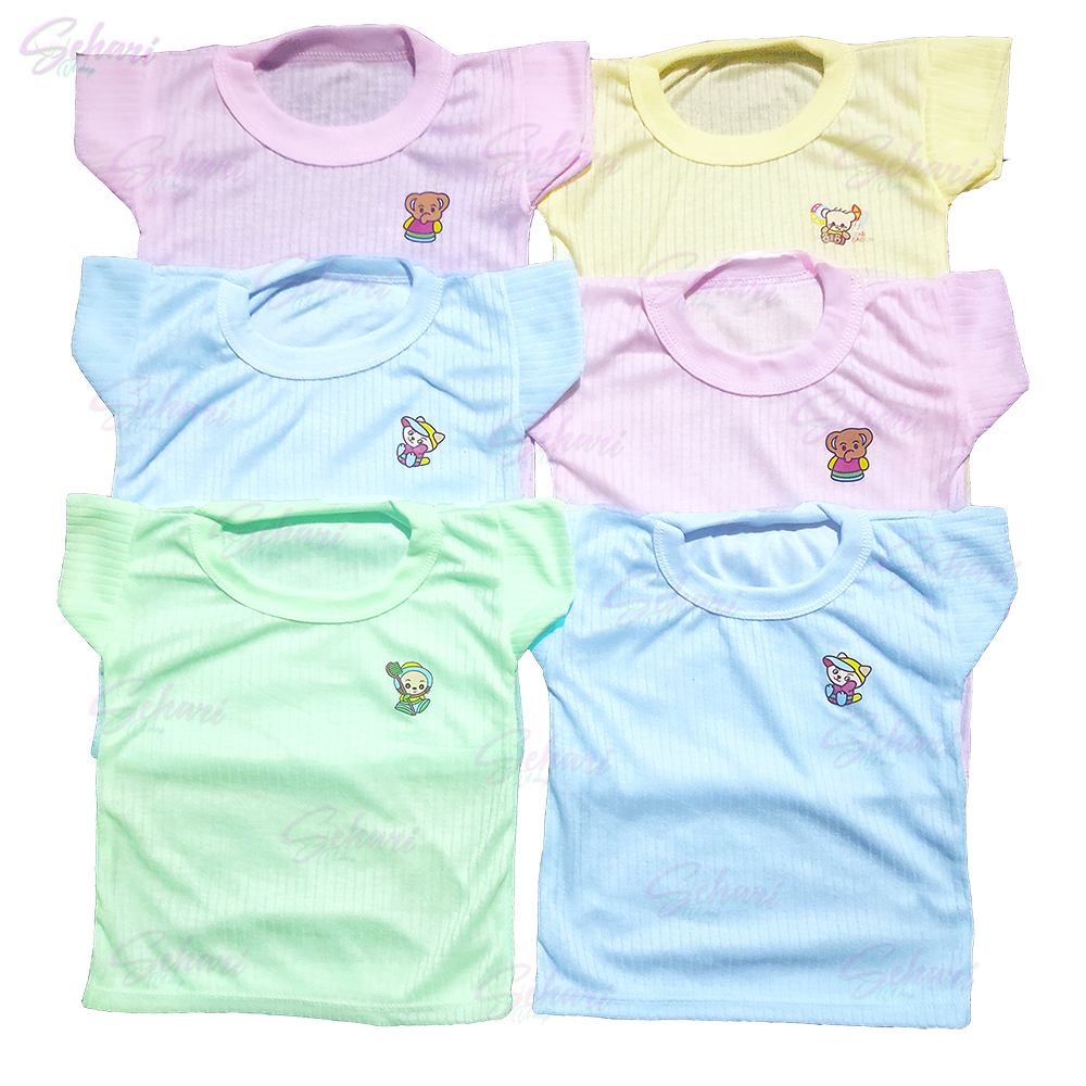 6 pcs - Baju oblong kaos bayi new born / baru lahir