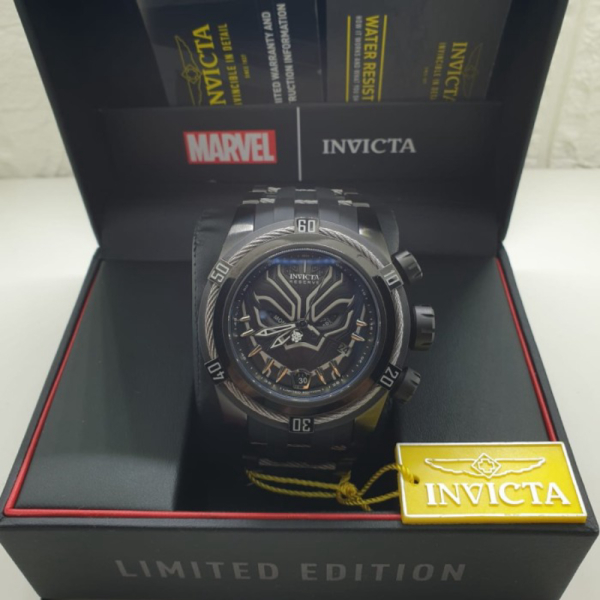 PROMO Invicta Marvel Black Panther Men's Full Black Limited Edition Watch berkualitas