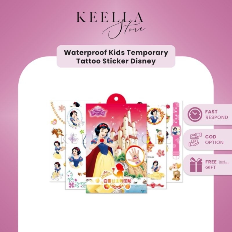 Tattoo kids waterproof mainan tato anak premium kualitas kartun karakter Disney temporer stiker tatoo