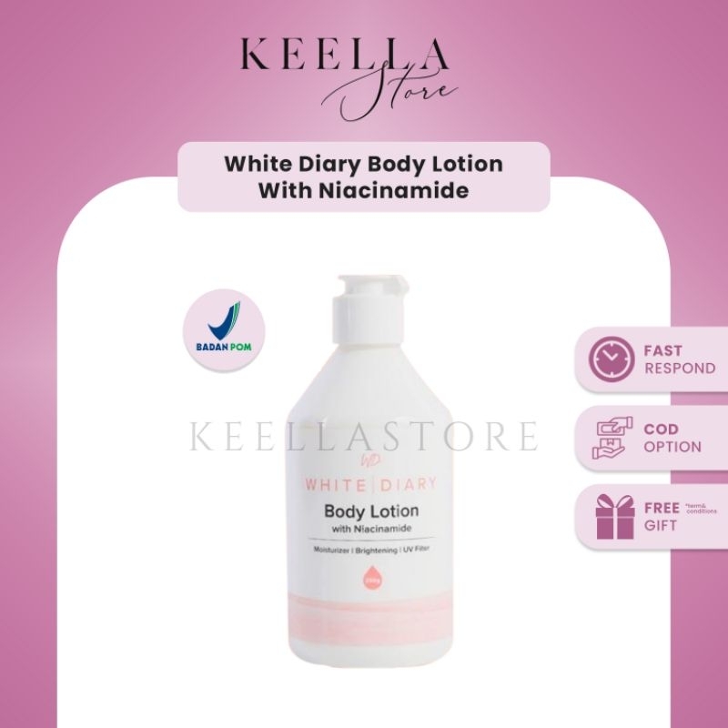 White Diary Body Lotion Uv filter niacinamide melembabkan tubuh